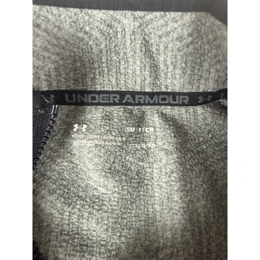 Under Armour ColdGear Mens Small Gray 1/4 Zip Fleece Pullover Jacket Sweater